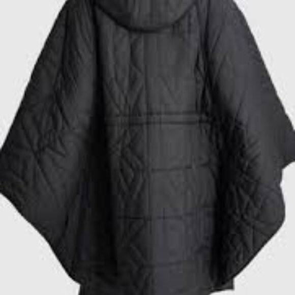NWT DKNY Women's Quilted Logo Poncho-Style Jacket Black M/L - Picture 3 of 4